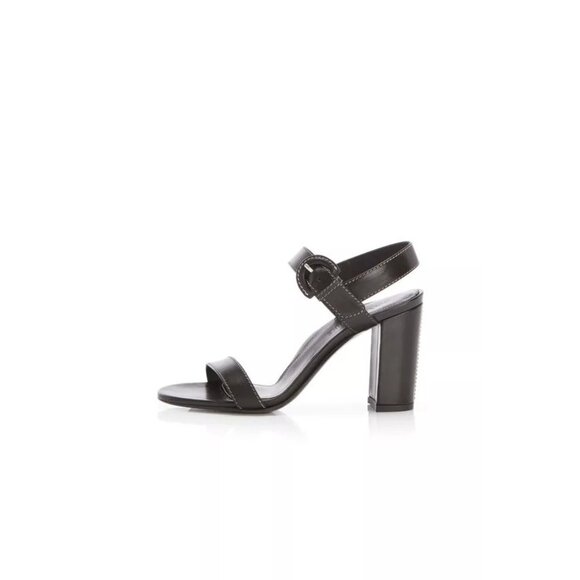 🆕MARION PARKE Lang Block Heel Leather Sandals Shoes 6 Black - Picture 3 of 14